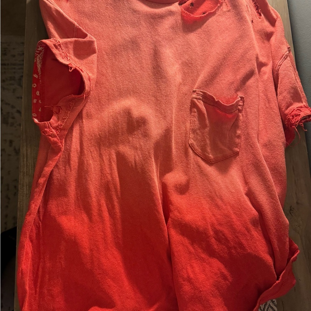 We The Free Distressed Coral Tee - Picture 2 of 8